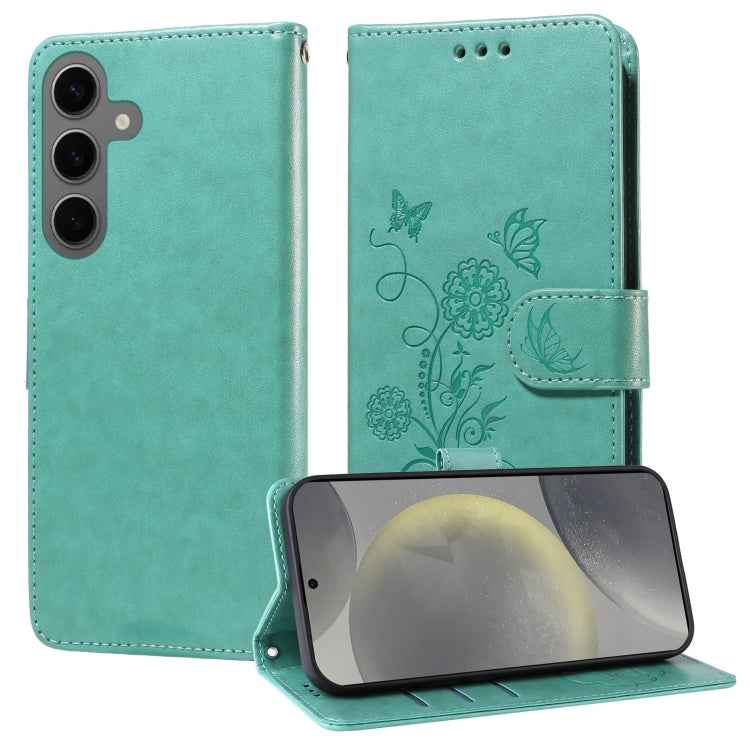 Embossed Butterfly Flowers Leather Phone Case, For Samsung Galaxy S26+ 5G, For Samsung Galaxy S26 Edge 5G, For Samsung Galaxy S26 Ultra 5G, For Samsung Galaxy S26 5G, For Samsung Galaxy S25 Edge 5G, For Samsung Galaxy S25 5G, For Samsung Galaxy S25+ 5G...