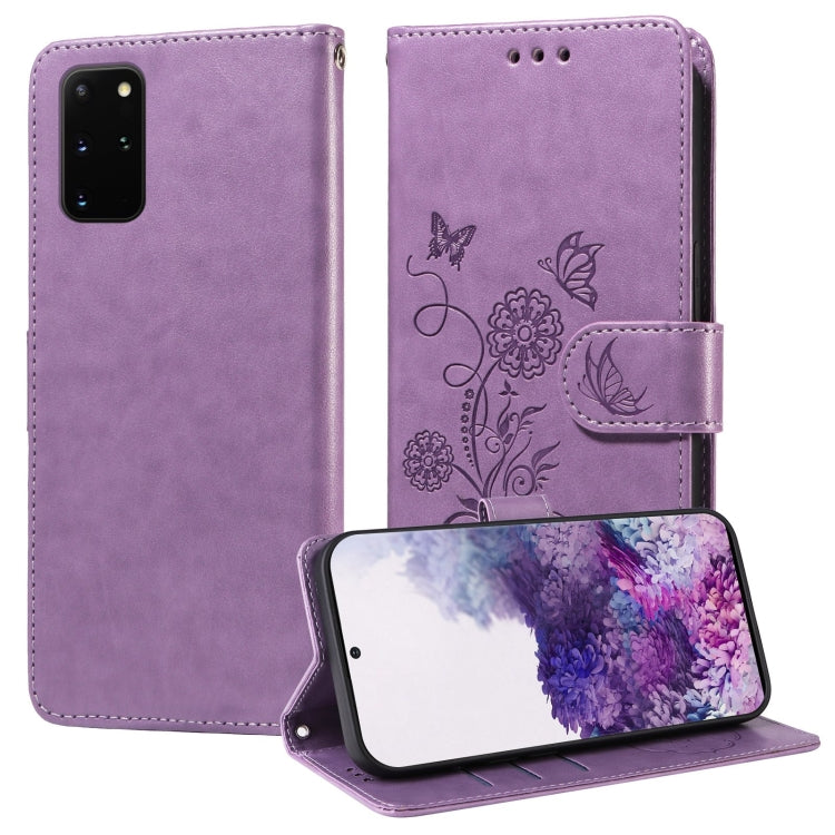 Embossed Butterfly Flowers Leather Phone Case, For Galaxy S20+