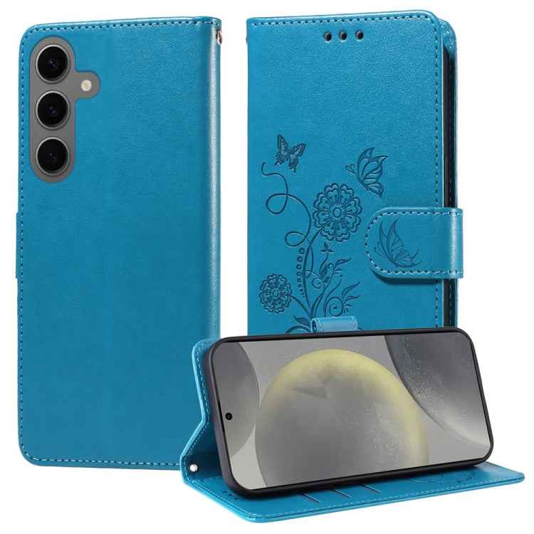 Embossed Butterfly Flowers Leather Phone Case, For Samsung Galaxy S26+ 5G, For Samsung Galaxy S26 Edge 5G, For Samsung Galaxy S26 Ultra 5G, For Samsung Galaxy S26 5G, For Samsung Galaxy S25 Edge 5G, For Samsung Galaxy S25 5G, For Samsung Galaxy S25+ 5G...