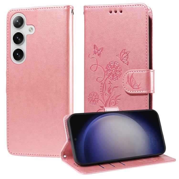 Embossed Butterfly Flowers Leather Phone Case, For Samsung Galaxy S26+ 5G, For Samsung Galaxy S26 Edge 5G, For Samsung Galaxy S26 Ultra 5G, For Samsung Galaxy S26 5G, For Samsung Galaxy S25 Edge 5G, For Samsung Galaxy S25 5G, For Samsung Galaxy S25+ 5G...