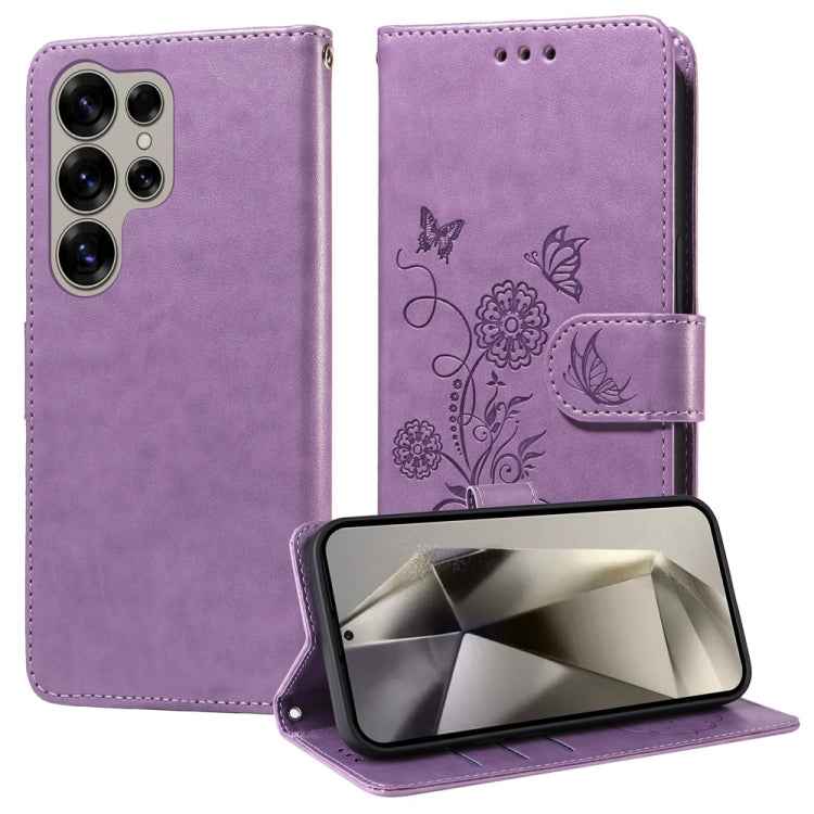 Embossed Butterfly Flowers Leather Phone Case, For Samsung Galaxy S26+ 5G, For Samsung Galaxy S26 Edge 5G, For Samsung Galaxy S26 Ultra 5G, For Samsung Galaxy S26 5G, For Samsung Galaxy S25 Edge 5G, For Samsung Galaxy S25 5G, For Samsung Galaxy S25+ 5G...