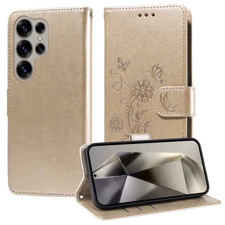 Embossed Butterfly Flowers Leather Phone Case, For Samsung Galaxy S26+ 5G, For Samsung Galaxy S26 Edge 5G, For Samsung Galaxy S26 Ultra 5G, For Samsung Galaxy S26 5G, For Samsung Galaxy S25 Edge 5G, For Samsung Galaxy S25 5G, For Samsung Galaxy S25+ 5G...