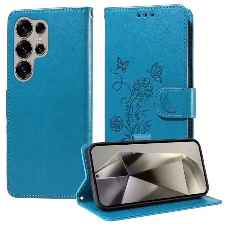 Embossed Butterfly Flowers Leather Phone Case, For Samsung Galaxy S26+ 5G, For Samsung Galaxy S26 Edge 5G, For Samsung Galaxy S26 Ultra 5G, For Samsung Galaxy S26 5G, For Samsung Galaxy S25 Edge 5G, For Samsung Galaxy S25 5G, For Samsung Galaxy S25+ 5G...