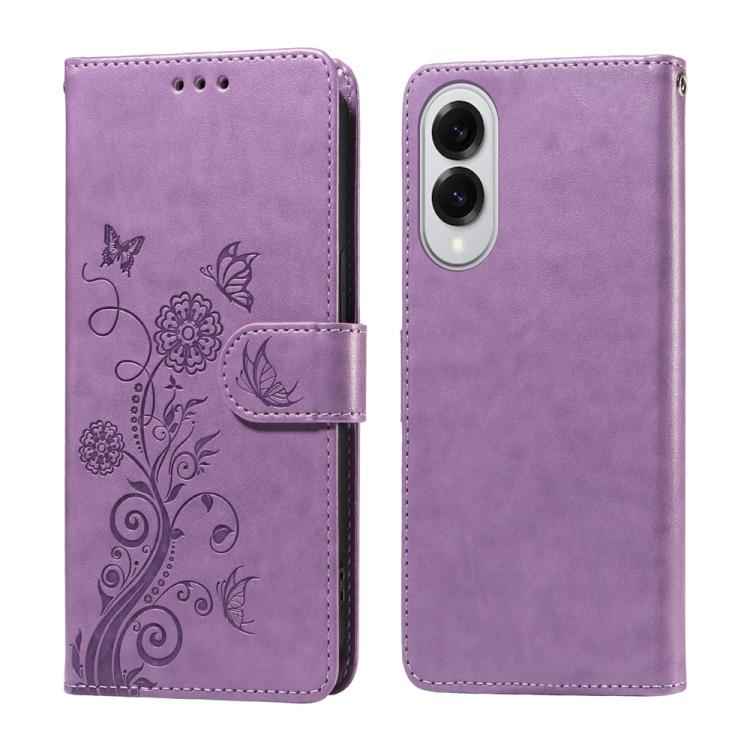 Embossed Butterfly Flowers Leather Phone Case, For Samsung Galaxy S26+ 5G, For Samsung Galaxy S26 Edge 5G, For Samsung Galaxy S26 Ultra 5G, For Samsung Galaxy S26 5G, For Samsung Galaxy S25 Edge 5G, For Samsung Galaxy S25 5G, For Samsung Galaxy S25+ 5G...