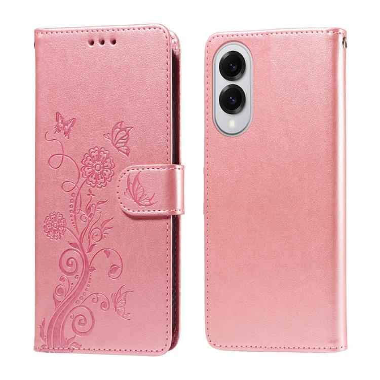 Embossed Butterfly Flowers Leather Phone Case, For Samsung Galaxy S26+ 5G, For Samsung Galaxy S26 Edge 5G, For Samsung Galaxy S26 Ultra 5G, For Samsung Galaxy S26 5G, For Samsung Galaxy S25 Edge 5G, For Samsung Galaxy S25 5G, For Samsung Galaxy S25+ 5G...