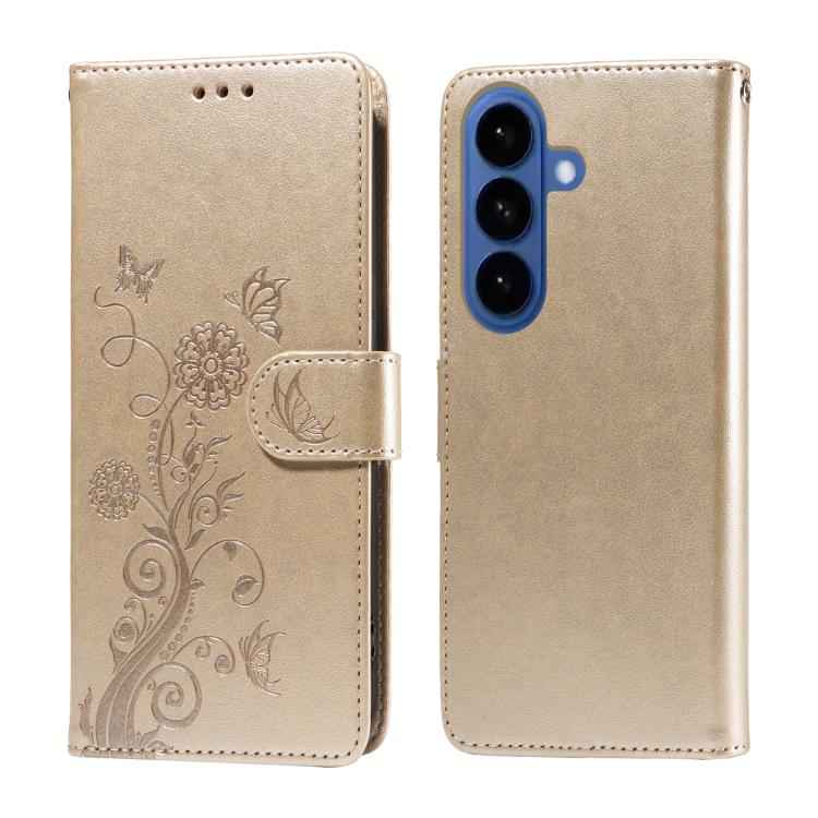 Embossed Butterfly Flowers Leather Phone Case, For Samsung Galaxy S26+ 5G, For Samsung Galaxy S26 Edge 5G, For Samsung Galaxy S26 Ultra 5G, For Samsung Galaxy S26 5G, For Samsung Galaxy S25 Edge 5G, For Samsung Galaxy S25 5G, For Samsung Galaxy S25+ 5G...