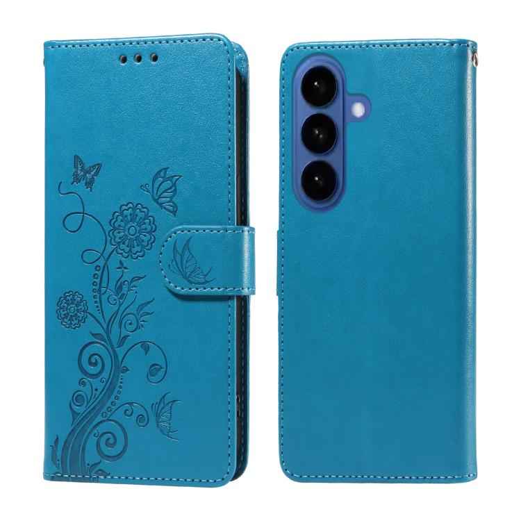 Embossed Butterfly Flowers Leather Phone Case, For Samsung Galaxy S26+ 5G, For Samsung Galaxy S26 Edge 5G, For Samsung Galaxy S26 Ultra 5G, For Samsung Galaxy S26 5G, For Samsung Galaxy S25 Edge 5G, For Samsung Galaxy S25 5G, For Samsung Galaxy S25+ 5G...