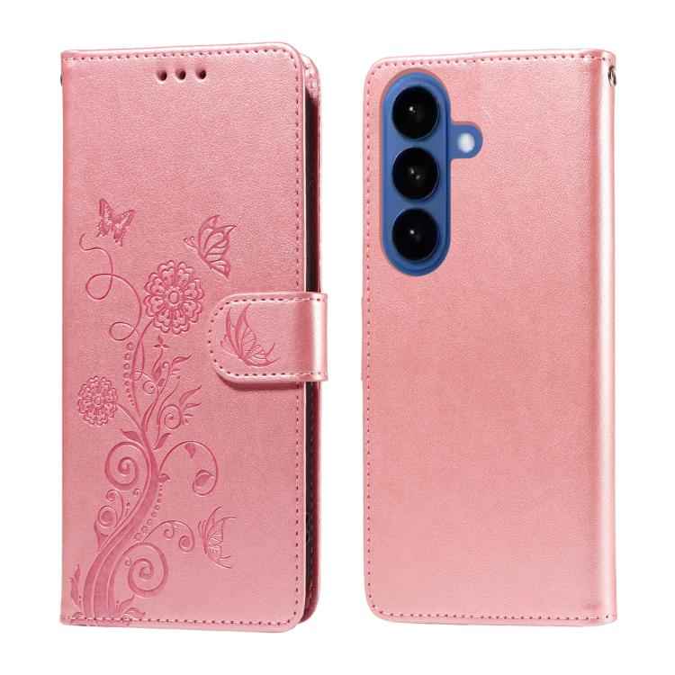 Embossed Butterfly Flowers Leather Phone Case, For Samsung Galaxy S26+ 5G, For Samsung Galaxy S26 Edge 5G, For Samsung Galaxy S26 Ultra 5G, For Samsung Galaxy S26 5G, For Samsung Galaxy S25 Edge 5G, For Samsung Galaxy S25 5G, For Samsung Galaxy S25+ 5G...