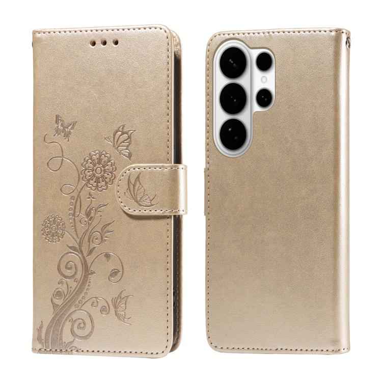 Embossed Butterfly Flowers Leather Phone Case, For Samsung Galaxy S26+ 5G, For Samsung Galaxy S26 Edge 5G, For Samsung Galaxy S26 Ultra 5G, For Samsung Galaxy S26 5G, For Samsung Galaxy S25 Edge 5G, For Samsung Galaxy S25 5G, For Samsung Galaxy S25+ 5G...