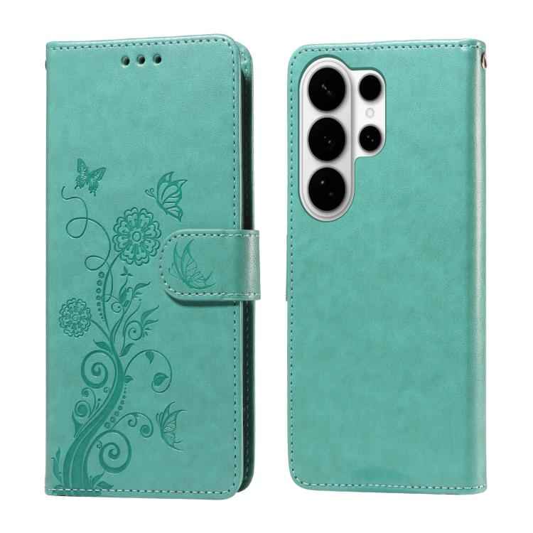 Embossed Butterfly Flowers Leather Phone Case, For Samsung Galaxy S26+ 5G, For Samsung Galaxy S26 Edge 5G, For Samsung Galaxy S26 Ultra 5G, For Samsung Galaxy S26 5G, For Samsung Galaxy S25 Edge 5G, For Samsung Galaxy S25 5G, For Samsung Galaxy S25+ 5G...