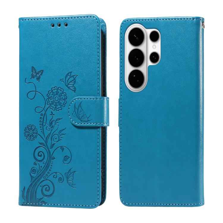 Embossed Butterfly Flowers Leather Phone Case, For Samsung Galaxy S26+ 5G, For Samsung Galaxy S26 Edge 5G, For Samsung Galaxy S26 Ultra 5G, For Samsung Galaxy S26 5G, For Samsung Galaxy S25 Edge 5G, For Samsung Galaxy S25 5G, For Samsung Galaxy S25+ 5G...