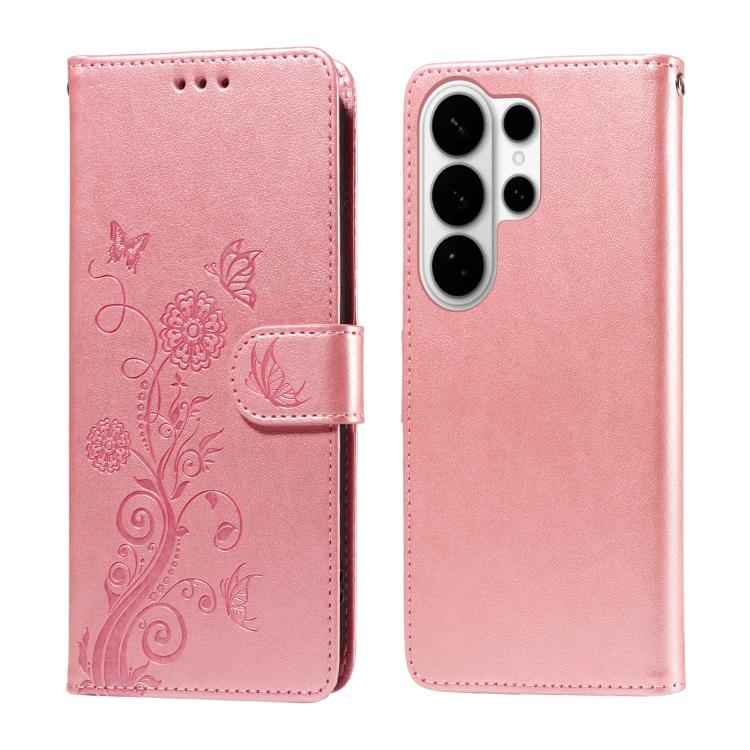 Embossed Butterfly Flowers Leather Phone Case, For Samsung Galaxy S26+ 5G, For Samsung Galaxy S26 Edge 5G, For Samsung Galaxy S26 Ultra 5G, For Samsung Galaxy S26 5G, For Samsung Galaxy S25 Edge 5G, For Samsung Galaxy S25 5G, For Samsung Galaxy S25+ 5G...