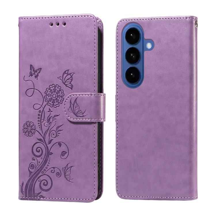 Embossed Butterfly Flowers Leather Phone Case, For Samsung Galaxy S26+ 5G, For Samsung Galaxy S26 Edge 5G, For Samsung Galaxy S26 Ultra 5G, For Samsung Galaxy S26 5G, For Samsung Galaxy S25 Edge 5G, For Samsung Galaxy S25 5G, For Samsung Galaxy S25+ 5G...