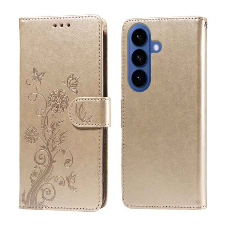 Embossed Butterfly Flowers Leather Phone Case, For Samsung Galaxy S26+ 5G, For Samsung Galaxy S26 Edge 5G, For Samsung Galaxy S26 Ultra 5G, For Samsung Galaxy S26 5G, For Samsung Galaxy S25 Edge 5G, For Samsung Galaxy S25 5G, For Samsung Galaxy S25+ 5G...