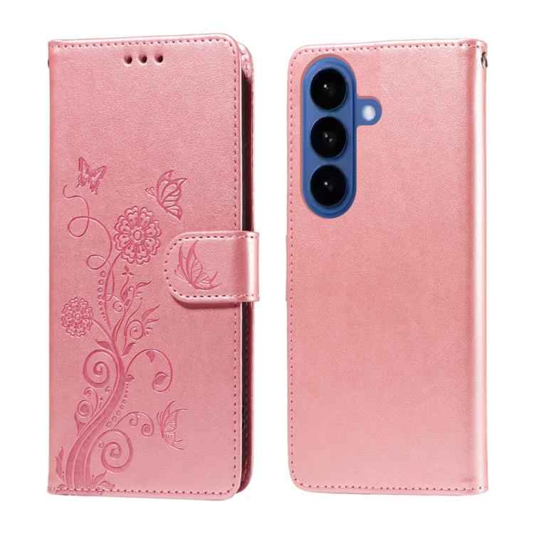 Embossed Butterfly Flowers Leather Phone Case, For Samsung Galaxy S26+ 5G, For Samsung Galaxy S26 Edge 5G, For Samsung Galaxy S26 Ultra 5G, For Samsung Galaxy S26 5G, For Samsung Galaxy S25 Edge 5G, For Samsung Galaxy S25 5G, For Samsung Galaxy S25+ 5G...