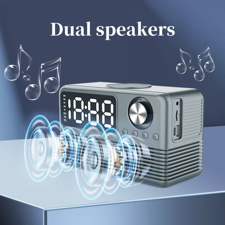 BT509 LED Bluetooth 5.3 Speaker Alarm Clock Music Display Radio