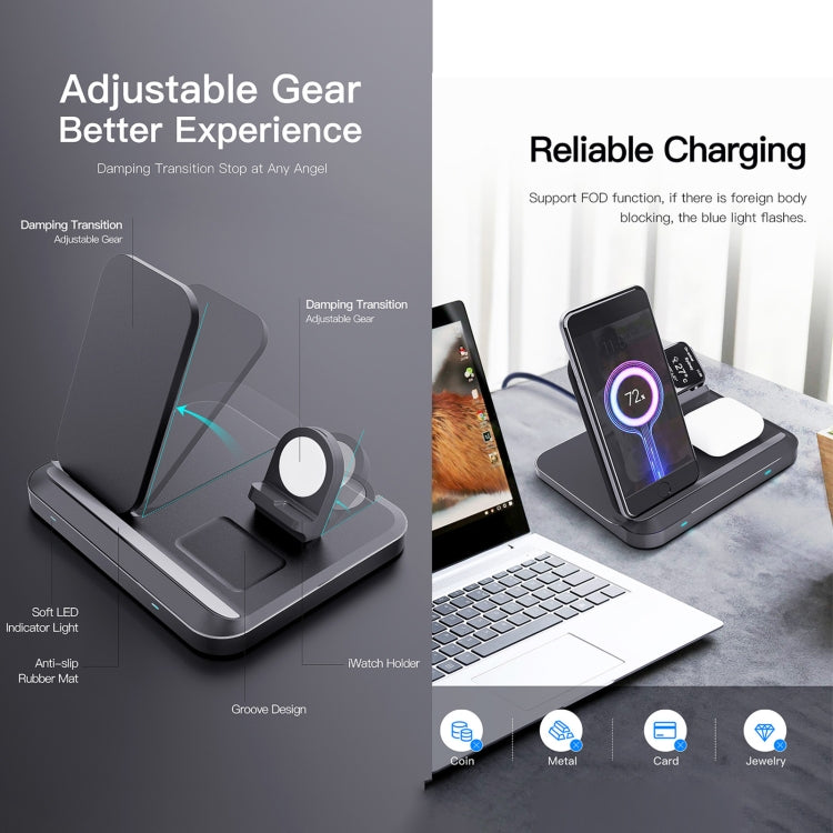 DW08 15W 3 in 1 Folding Wireless Charger