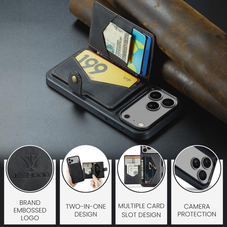 JEEHOOD J01 Retro Magnetic Detachable Wallet Phone Case