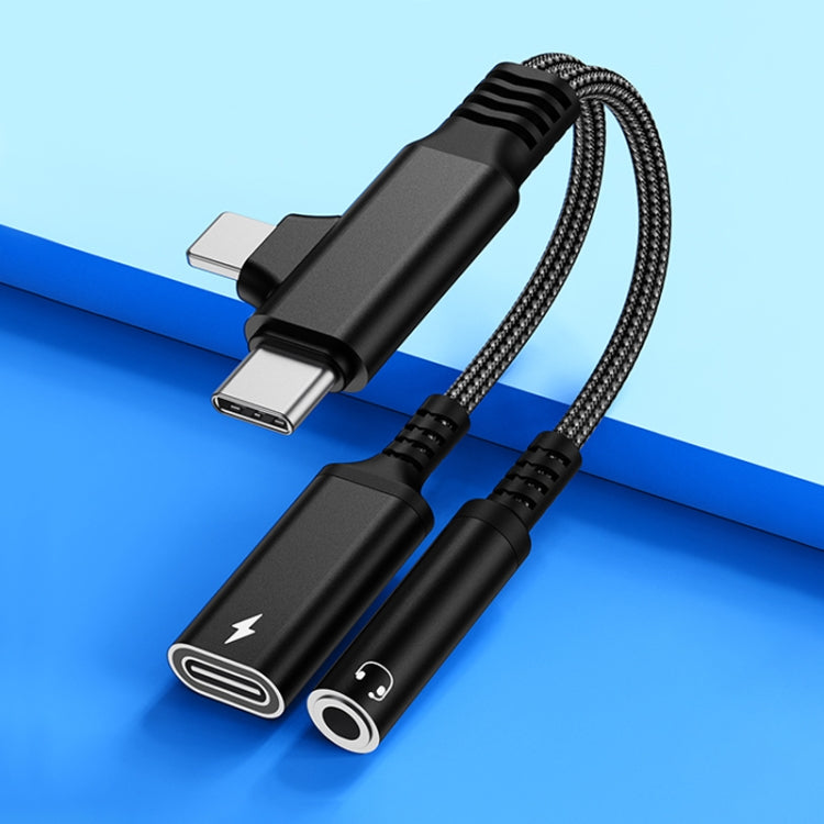 4 in 1 USB-C / Type-C, 8 Pin to 3.5mm, USB-C / Type-C Audio Adapter Cable