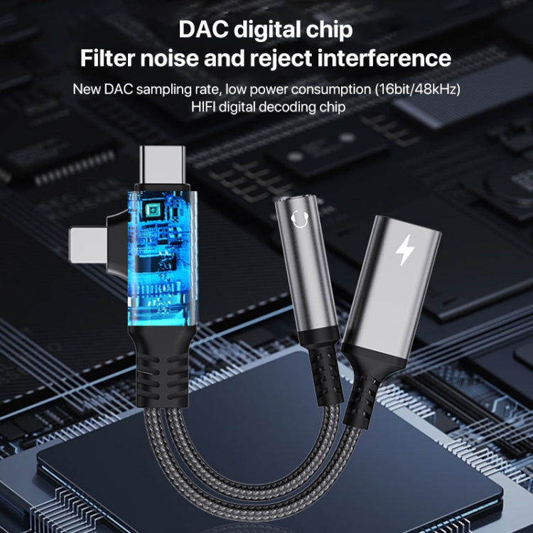 4 in 1 USB-C / Type-C, 8 Pin to 3.5mm, USB-C / Type-C Audio Adapter Cable