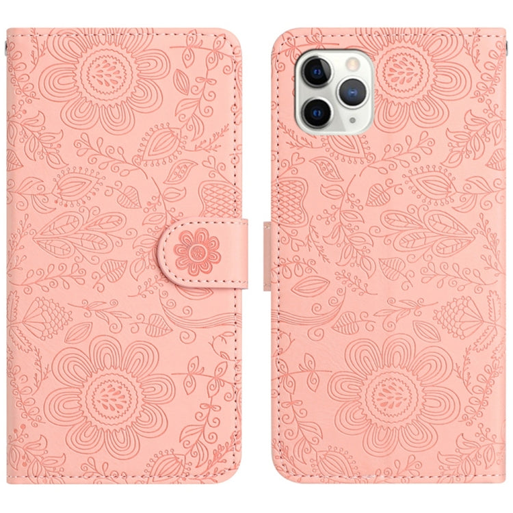 Floral Embossed Pattern Leather Phone Case