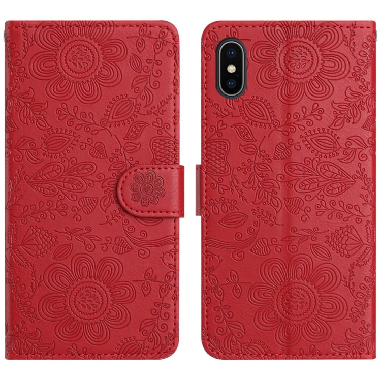 Floral Embossed Pattern Leather Phone Case