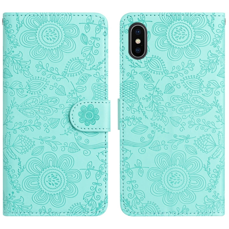 Floral Embossed Pattern Leather Phone Case