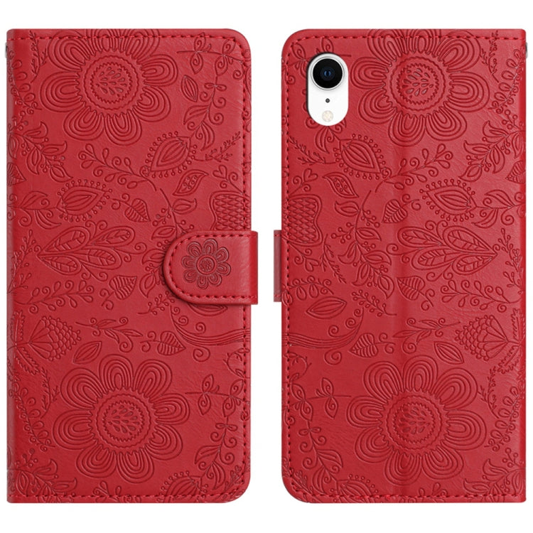 Floral Embossed Pattern Leather Phone Case