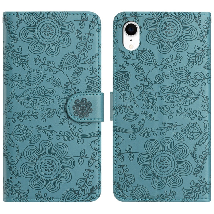 Floral Embossed Pattern Leather Phone Case