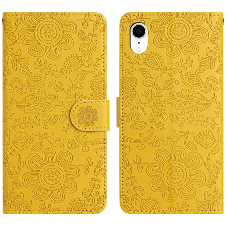 Floral Embossed Pattern Leather Phone Case