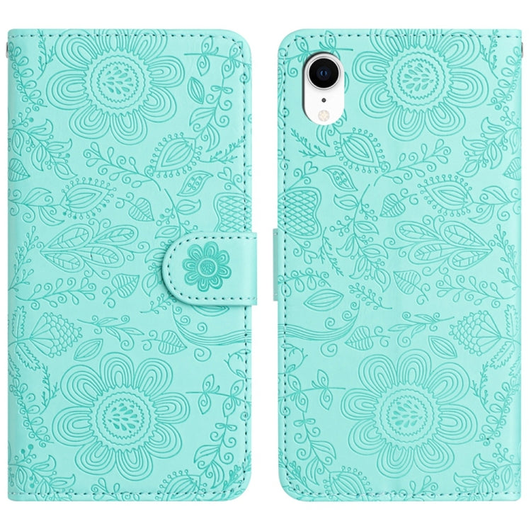 Floral Embossed Pattern Leather Phone Case