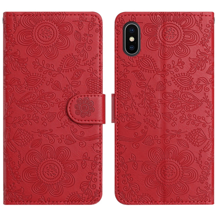 Floral Embossed Pattern Leather Phone Case