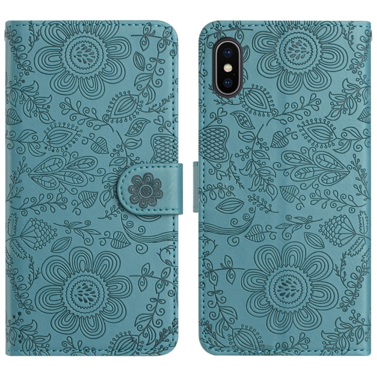 Floral Embossed Pattern Leather Phone Case