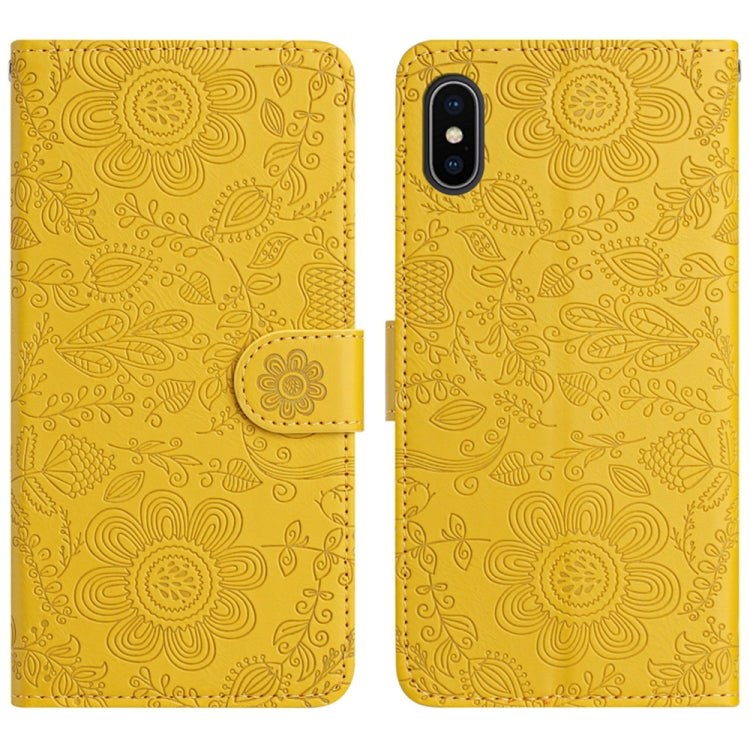 Floral Embossed Pattern Leather Phone Case