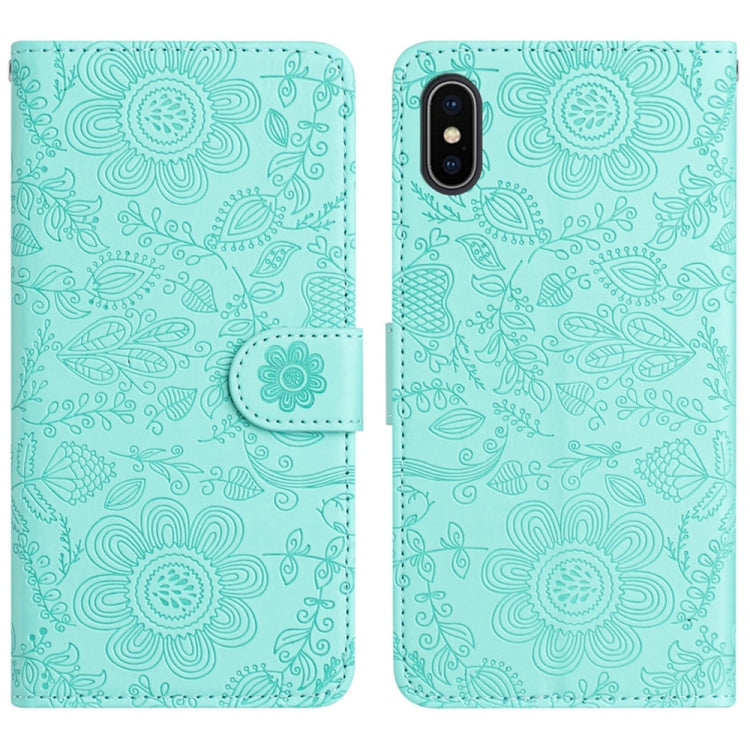 Floral Embossed Pattern Leather Phone Case