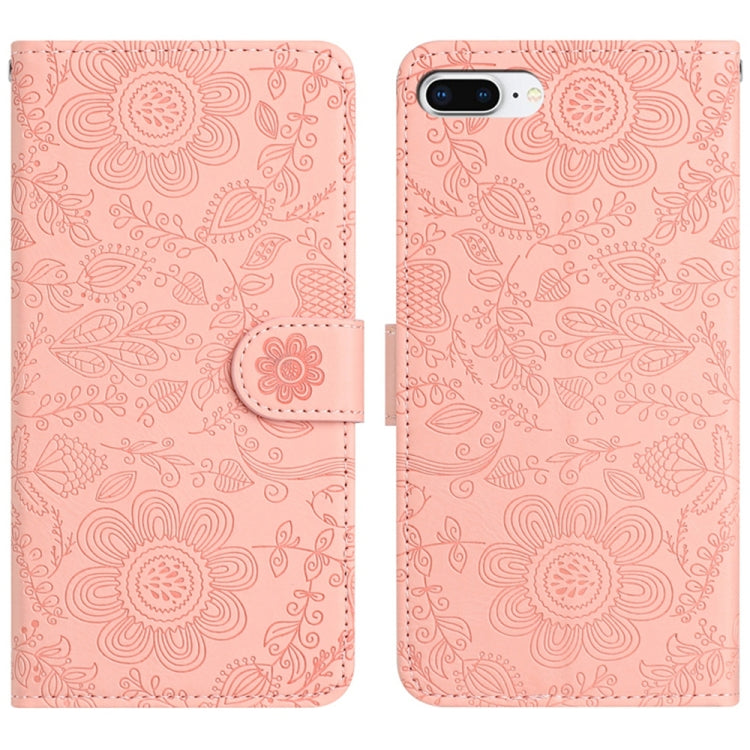 Floral Embossed Pattern Leather Phone Case