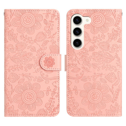 Floral Embossed Pattern Leather Phone Case, For Samsung Galaxy S24 FE 5G, For Samsung Galaxy S24 Ultra 5G, For Samsung Galaxy S24+ 5G, For Samsung Galaxy S24 5G, For Samsung Galaxy S23 FE 5G, For Samsung Galaxy S23 Ultra 5G, For Samsung Galaxy S23+ 5G ...
