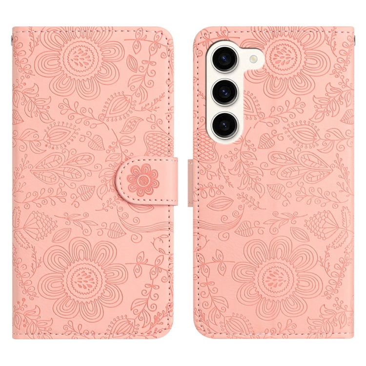 Floral Embossed Pattern Leather Phone Case, For Samsung Galaxy S24 FE 5G, For Samsung Galaxy S24 Ultra 5G, For Samsung Galaxy S24+ 5G, For Samsung Galaxy S24 5G, For Samsung Galaxy S23 FE 5G, For Samsung Galaxy S23 Ultra 5G, For Samsung Galaxy S23+ 5G ...