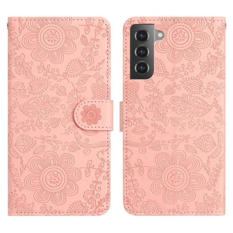 Floral Embossed Pattern Leather Phone Case, For Samsung Galaxy S22+ 5G, For Samsung Galaxy S22 5G, For Samsung Galaxy S21 FE 5G, For Samsung Galaxy S21 5G, For Samsung Galaxy S21+ 5G, For Samsung Galaxy S21 Ultra 5G, For Samsung Galaxy S20 FE 5G