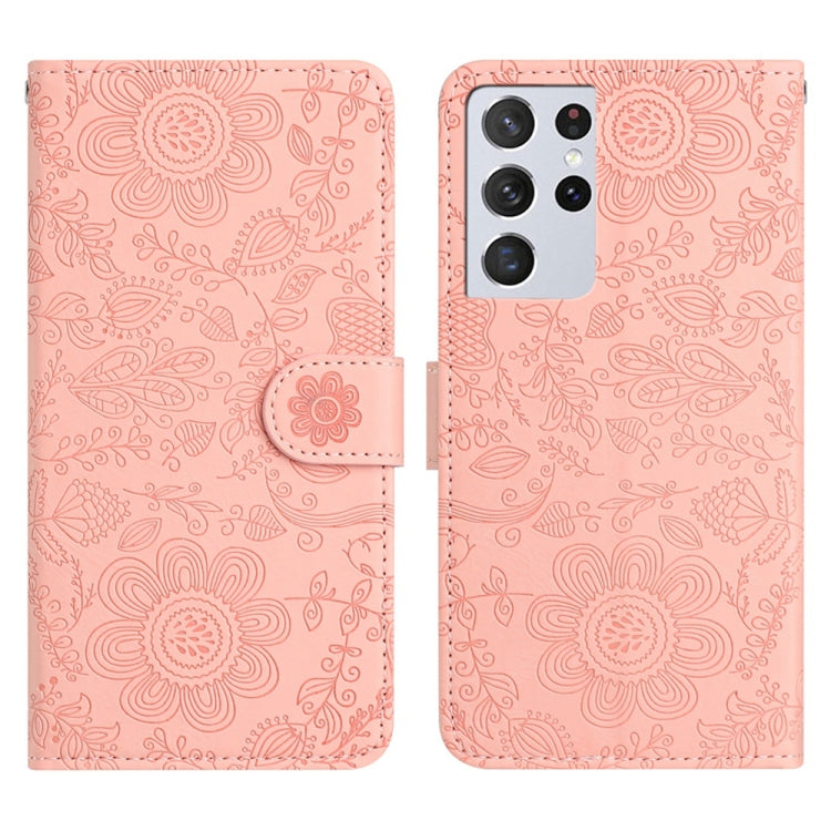 Floral Embossed Pattern Leather Phone Case, For Samsung Galaxy S22+ 5G, For Samsung Galaxy S22 5G, For Samsung Galaxy S21 FE 5G, For Samsung Galaxy S21 5G, For Samsung Galaxy S21+ 5G, For Samsung Galaxy S21 Ultra 5G, For Samsung Galaxy S20 FE 5G
