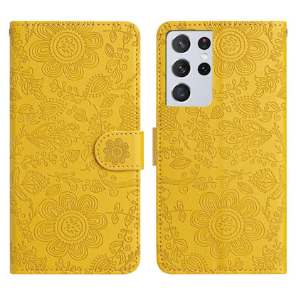 Floral Embossed Pattern Leather Phone Case, For Samsung Galaxy S22+ 5G, For Samsung Galaxy S22 5G, For Samsung Galaxy S21 FE 5G, For Samsung Galaxy S21 5G, For Samsung Galaxy S21+ 5G, For Samsung Galaxy S21 Ultra 5G, For Samsung Galaxy S20 FE 5G