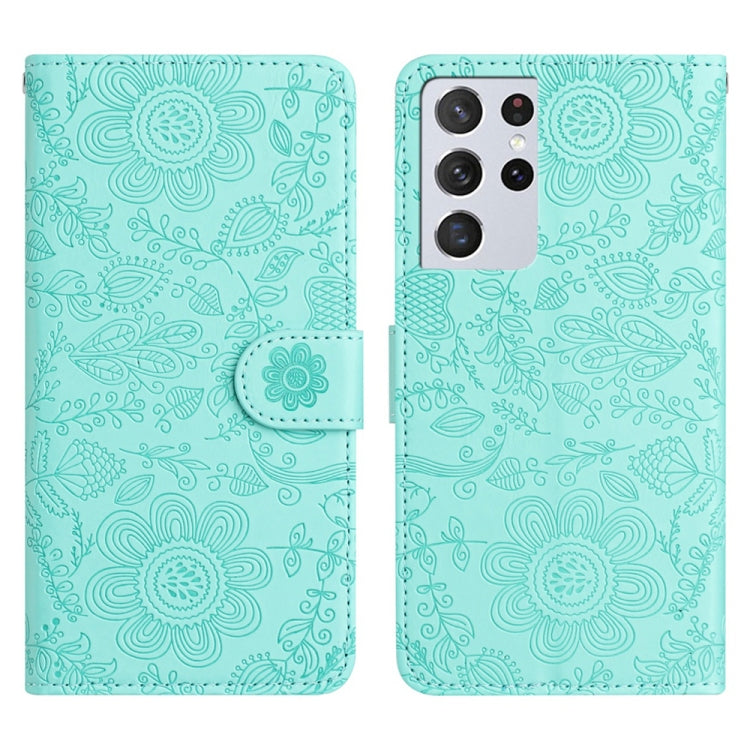 Floral Embossed Pattern Leather Phone Case, For Samsung Galaxy S22+ 5G, For Samsung Galaxy S22 5G, For Samsung Galaxy S21 FE 5G, For Samsung Galaxy S21 5G, For Samsung Galaxy S21+ 5G, For Samsung Galaxy S21 Ultra 5G, For Samsung Galaxy S20 FE 5G