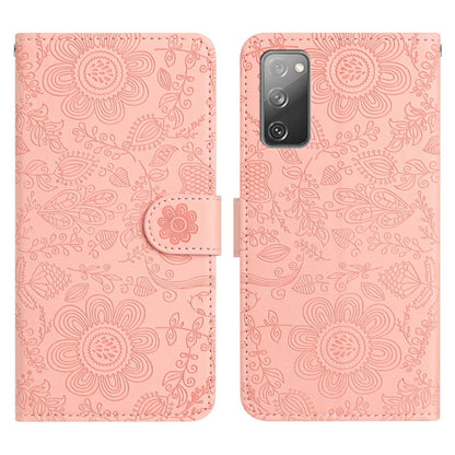 Floral Embossed Pattern Leather Phone Case, For Samsung Galaxy S22+ 5G, For Samsung Galaxy S22 5G, For Samsung Galaxy S21 FE 5G, For Samsung Galaxy S21 5G, For Samsung Galaxy S21+ 5G, For Samsung Galaxy S21 Ultra 5G, For Samsung Galaxy S20 FE 5G