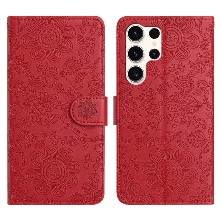 Floral Embossed Pattern Leather Phone Case, For Samsung Galaxy S26+ 5G, For Samsung Galaxy S26 Edge 5G, For Samsung Galaxy S26 Ultra 5G, For Samsung Galaxy S26 5G, For Samsung Galaxy S25 FE 5G, For Samsung Galaxy S25 Edge 5G, For Samsung Galaxy S25 5G ...