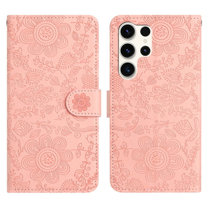 Floral Embossed Pattern Leather Phone Case, For Samsung Galaxy S26+ 5G, For Samsung Galaxy S26 Edge 5G, For Samsung Galaxy S26 Ultra 5G, For Samsung Galaxy S26 5G, For Samsung Galaxy S25 FE 5G, For Samsung Galaxy S25 Edge 5G, For Samsung Galaxy S25 5G ...