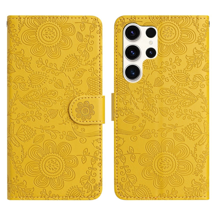 Floral Embossed Pattern Leather Phone Case, For Samsung Galaxy S26+ 5G, For Samsung Galaxy S26 Edge 5G, For Samsung Galaxy S26 Ultra 5G, For Samsung Galaxy S26 5G, For Samsung Galaxy S25 FE 5G, For Samsung Galaxy S25 Edge 5G, For Samsung Galaxy S25 5G ...