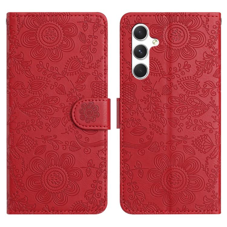 Floral Embossed Pattern Leather Phone Case, For Samsung Galaxy S26+ 5G, For Samsung Galaxy S26 Edge 5G, For Samsung Galaxy S26 Ultra 5G, For Samsung Galaxy S26 5G, For Samsung Galaxy S25 FE 5G, For Samsung Galaxy S25 Edge 5G, For Samsung Galaxy S25 5G ...