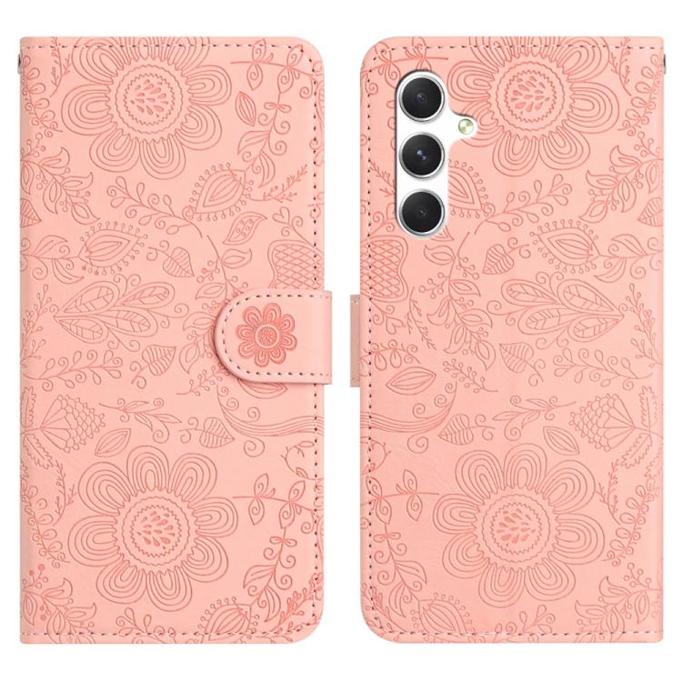 Floral Embossed Pattern Leather Phone Case, For Samsung Galaxy S26+ 5G, For Samsung Galaxy S26 Edge 5G, For Samsung Galaxy S26 Ultra 5G, For Samsung Galaxy S26 5G, For Samsung Galaxy S25 FE 5G, For Samsung Galaxy S25 Edge 5G, For Samsung Galaxy S25 5G ...