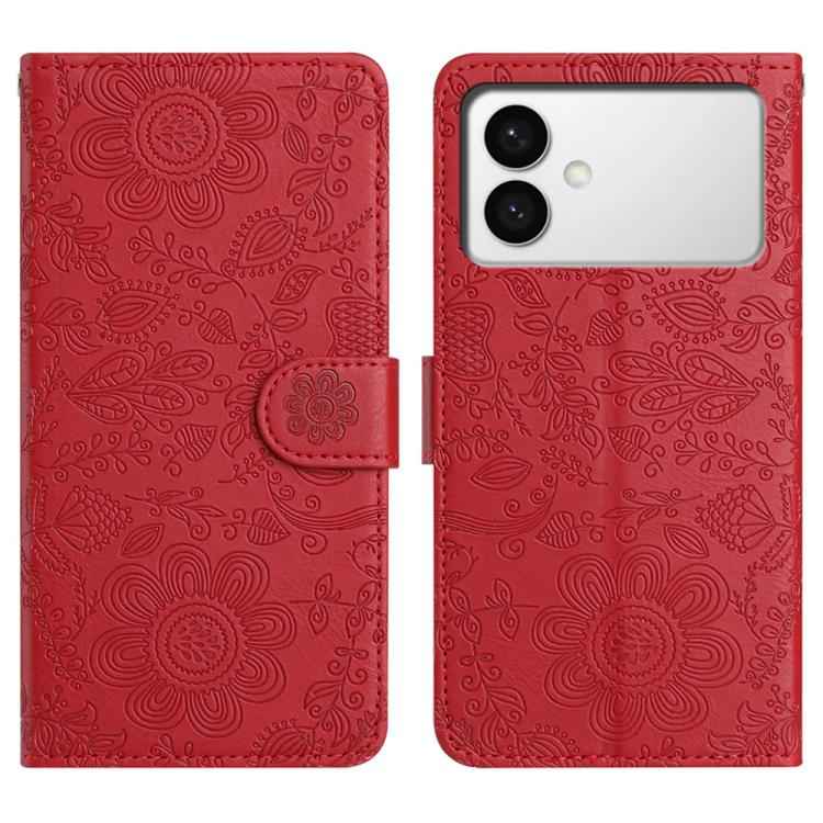 Floral Embossed Pattern Leather Phone Case, For Samsung Galaxy S26+ 5G, For Samsung Galaxy S26 Edge 5G, For Samsung Galaxy S26 Ultra 5G, For Samsung Galaxy S26 5G, For Samsung Galaxy S25 FE 5G, For Samsung Galaxy S25 Edge 5G, For Samsung Galaxy S25 5G ...