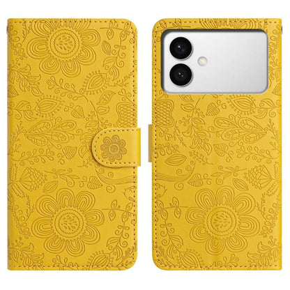 Floral Embossed Pattern Leather Phone Case, For Samsung Galaxy S26+ 5G, For Samsung Galaxy S26 Edge 5G, For Samsung Galaxy S26 Ultra 5G, For Samsung Galaxy S26 5G, For Samsung Galaxy S25 FE 5G, For Samsung Galaxy S25 Edge 5G, For Samsung Galaxy S25 5G ...